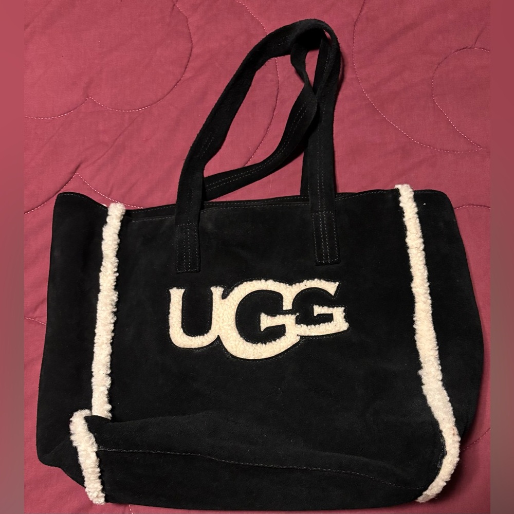 UGG Black Tote with Cream Trim